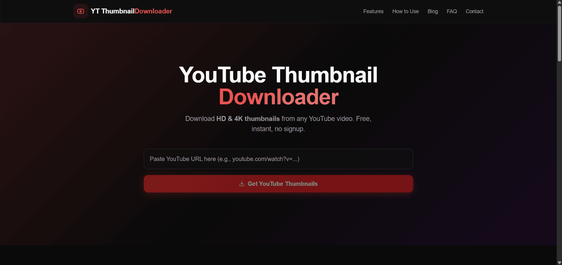 YouTube Thumbnail Downloader